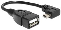 Adapteris Delock Mini USB type B male angled 90°, USB 2.0 B female, 0.16 m
