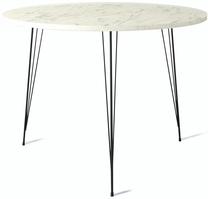 Stalas Kalune Design Sandalf Marmo, juoda sp./smėlio sp., 90 cm x 90 cm x 75 cm