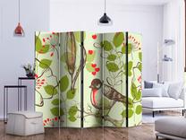 Širma Artgeist Bird And Lilies Vintage Pattern II, įvairių spalvų, 225 cm x 172 cm