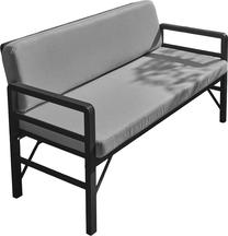 Õuesohva Kalune Design Pandora 2-Seat 679HVN2194, must v./hall v., 52 cm x 139 cm x 75 cm