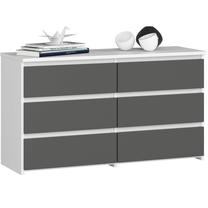 Komoda Akord Furniture Factory CL100 6SZ, tamsiai pilka sp., 57 cm x 35 cm x 100 cm