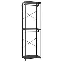 Sieninė lentyna VLX Metal and Chipboard 326564, juoda, 60 cm x 40 cm x 213 cm