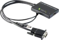 Adapteris Techly HDMI to SVGA with USB Audio HDMI, VGA, 0.3 m, melna krās.