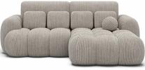 Kampinė sofa - lova Covelion Velvet Modullo 01, balta sp., dešininė, 167 x 260 cm x 105 cm