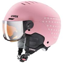 Slēpošanas ķiveres un briļļu komplekts Uvex Rocket JR Visor, rozā krās., 54-58 cm