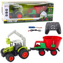 Rc трактор Lean Toys Farm Truck Grab Truck, красный цв./зеленый цв.