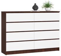 Komoda Akord Furniture Factory K140, balta sp./wenge sp., 99 cm x 138 cm x 40 cm