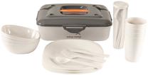 Turistinių indų rinkinys Easy Camp Cerf Picnic Box M, plastikas, 25 cm, 0.4 l, oranžinė sp./pilka sp., 25 vnt.