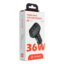 Automobilinis įkroviklis QWE CARBON CC271-3A, 3 x USB, juoda sp., 36 W