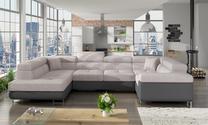 Kampinė sofa Letto Soro 83, Soft 29, pilka sp./šviesiai pilka sp., kairinė, 340 x 202 cm x 90 cm