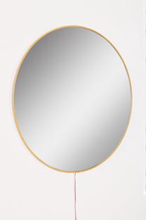 Spogulis Kalune Design Round Led, ar gaismu, stiprināms, 60 cm x 60 cm, dzeltena krās.