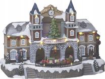 Ziemassvētku rotājumi Fééric Lights and Christmas Christmas Village ar LED apgaismojumu, 36.5 cm, 26 cm, brūna krās./sarkana krās./zaļa krās.