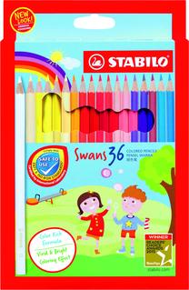 Spalvoti pieštukai Stabilo Swans, 36 vnt.