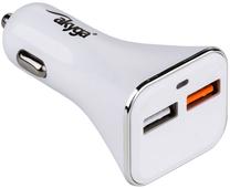 Automobilinis įkroviklis Akyga, 2 x USB, balta sp.