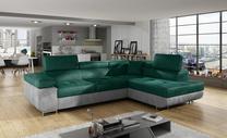 Kampinė sofa Anton Monolith 37, Monolith 84, žalia sp./pilka sp., dešininė, 202 x 275 cm x 90 cm