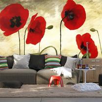 Fototapete Artgeist Golden Field Of Poppies, 270 cm x 350 cm