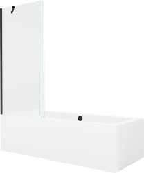 Vanna ar sieniņu, brīvi novietots Mexen Cube, 170 cm x 80 cm x 39 cm, taisnstūris, caurspīdīga krās./balta krās.