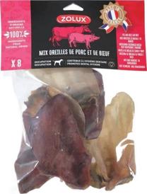 Лакомство для собак Zolux Pork & Beef Ears, говядина/свинина, 0.2 кг, 8 шт.