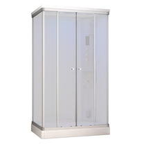 Garinė dušo kabina Amue Premium AMUE-AR1280-1RBF Black Frost, masažinė, stačiakampė, 120 cm x 80 cm x 217 cm, balta sp./juoda sp./grūdintas