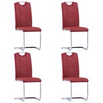 Kėdžių rinkinys VLX Cantilever 281782 281782, raudona sp., 52 cm x 42 cm x 100 cm, 4 vnt.