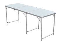 Stovyklavimo stalas Garden Line, balta sp./sidabro sp., 180 cm x 60 cm x 55 - 70 cm