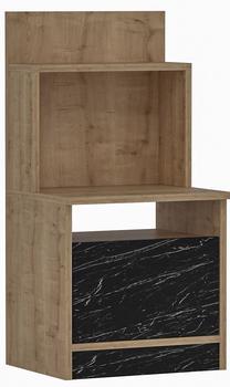 Naktinis staliukas Kalune Design Volenta 550ARN2601, ąžuolo sp./juoda sp., 90 cm x 40 cm x 14.6 cm