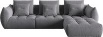 Modulinė sofa Micadoni Home Bloom Velvet, grafito sp., 332 x 216 cm x 95 cm
