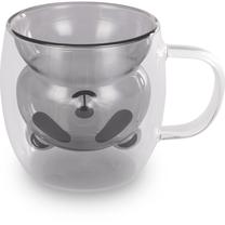Dubultā stikla krūze Lamart Vaso Panda, melns krās./caurspīdīga krās., 0.250 l