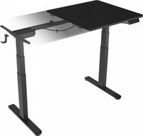 Kompiuterio stalas reguliuojamo aukščio ICY Box IB-EW122B-TT, 140 cm x 70 cm, 63 - 128 cm, juoda sp.