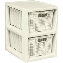 Kaanega hoiukarp, esemete hoidmiseks Branq Rattan, 14 l, hele pruun - ecru, 29.5 x 24 x 33 cm