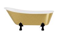 Vonia, laisvai pastatoma Besco Olaya Glam, 160 cm x 68 cm x 68 cm, ovalas, aukso sp./juoda sp.