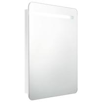 Pakabinama vonios spintelė su veidrodžiu VLX High Gloss, balta sp., 11 cm x 60 cm x 80 cm