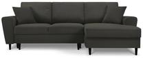 Kampinė sofa Micadoni Home Moghan Corduroy 4 Seats, juoda sp., dešininė, 241 x 145 cm x 88 cm