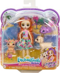 Кукла с аксессуарами Mattel Enchantimals Sunshine Beach Goat HXC00, 15 см, многоцветный