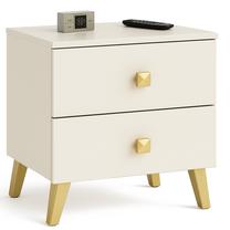 Naktinis staliukas Akord Furniture Factory Mobi K-02, aukso sp./balta sp., 43 cm x 40 cm x 37 cm