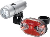 Dviračių žibintas Torch TOR-54032, plastikas, sidabro sp./juoda sp., 2 vnt.