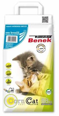 Kasside allapanu Super Benek Corn Cat Sea Breeze, orgaaniline (tõmbub kokku), 8.8 kg, 14 l