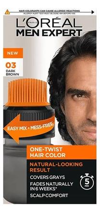 Matu krāsa L’Oréal Paris Men Expert One-Twist, tumši brūna krās., 03, 50 ml
