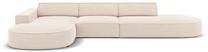 Kampinė sofa Micadoni Home Jodie Rounded Open 4 Seats, šviesiai ruda sp., kairinė, 342 x 166 cm x 70 cm
