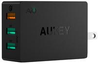 Telefono įkroviklis Aukey 3-Port, USB/UK Plug, juoda sp., 42 W