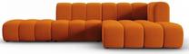 Kampinė sofa Micadoni Home Lupine Velvet, oranžinė sp., dešininė, 294 x 175 cm x 70 cm