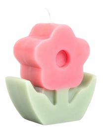Свеча, формовая Homla Meadow Pink Flower, 416 г, зеленый цв./розовый цв.