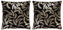 Декоративная подушка VLX Cotton, золотой цв./черный цв., 40 см x 40 см, 2 шт.