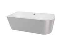 Vonia, laisvai pastatoma Besco Zoya Glam, 150 cm x 75 cm x 58 cm, kampinė, sidabro sp./chromo sp.