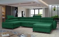 Kampinė sofa Josette Kronos 19, tamsiai žalia sp., kairinė, 200 x 370 cm x 98 cm