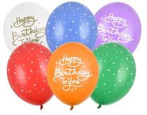 Õhupallide komplekt ümmargune PartyDeco Happy Birthday To You, mitmevärviline, 6 tk