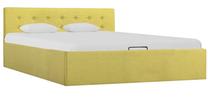 Lova dvigulė VLX Hydraulic Storage Bed Frame, 140 x 200 cm, geltona sp., be čiužinio, su grotelėmis