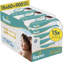 Drėgnos servetėlės kūdikiams Pampers Aqua Soft Touch, 900 vnt.