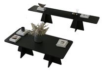 Набор журнальных столиков Kalune Design Mushroom, черный цв., 30 - 60 см x 180 см x 40 - 50 см, 4 шт.