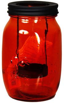 Подсвечник Polar Lanterns, стекло/металл, 19.5 см, черный цв./красный цв.
